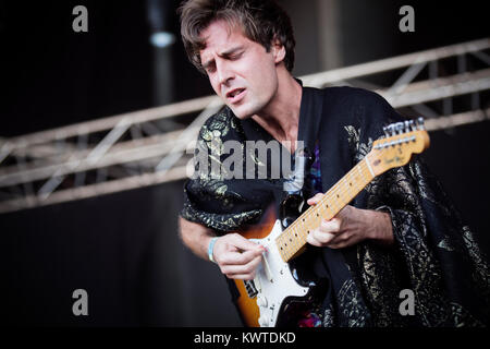 Die spanische Psychedelic pop band Ocellot führt ein Live Konzert in der spanischen Musik Festival Primavera Sound 2015 in Barcelona. Spanien, 29/05 2015. Stockfoto