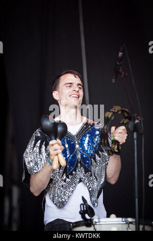 Die spanische Psychedelic pop band Ocellot führt ein Live Konzert in der spanischen Musik Festival Primavera Sound 2015 in Barcelona. Spanien, 29/05 2015. Stockfoto