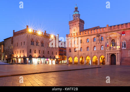 Panorama von der Piazza Maggiore, Bologna, Italien Stockfoto