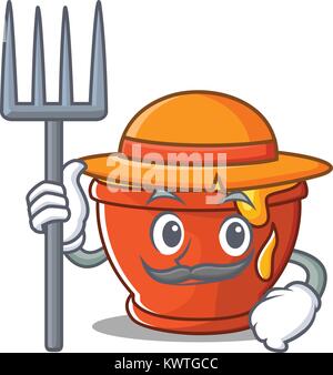 Landwirt Honig Charakter Cartoon Stil Stock Vektor