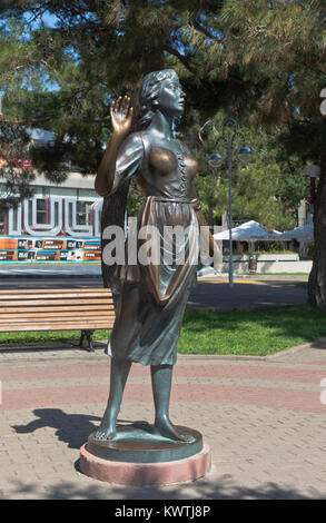 Gelendschik, die Region Krasnodar, Russland - Juli 21, 2015: Skulptur 'Assol" am Ufer der Resort Gelendschik Stockfoto