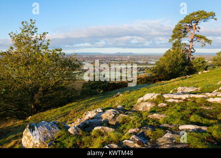 Der Blick von Haughmond Hill, Shropshire nach Shrewsbury Stockfoto