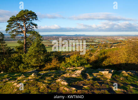 Der Blick von Haughmond Hill, Shropshire nach Shrewsbury Stockfoto