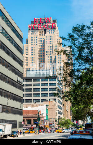 The New Yorker Hotel, New York City, USA. Es ist eines der berühmtesten Hotels in New York, auf der 8th Avenue in Midtown Manhattan. Stockfoto