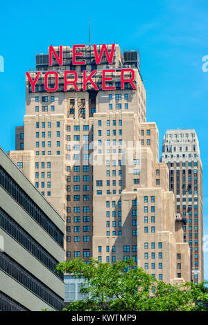 The New Yorker Hotel, New York City, USA. Es ist eines der berühmtesten Hotels in New York, auf der 8th Avenue in Midtown Manhattan. Stockfoto
