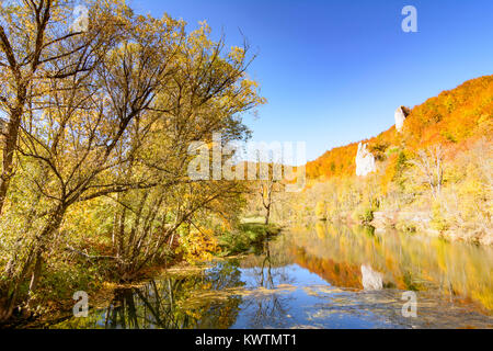 Beuron: Donau-Durchbruch (Donau Durchbruch), Fluss in der Neumühle, Schwäbische Alb, Schwäbische Alb, Baden-Württemberg, Deutschland Stockfoto