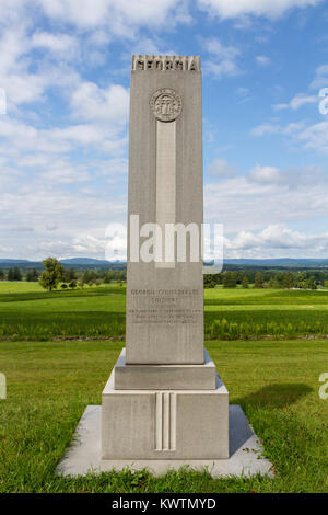 Den Zustand von Georgia Denkmal, Gettysburg National Battlefield, Pennsylvannia, United States. Stockfoto