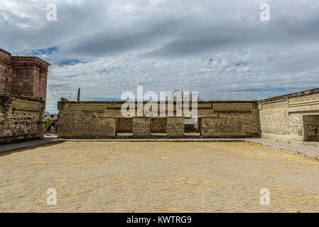 Historische Denkmal in der alten mittelamerikanischen Stadt Mitla Mexiko Stockfoto