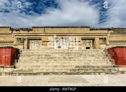 Historische Denkmal in der alten mittelamerikanischen Stadt Mitla Mexiko Stockfoto