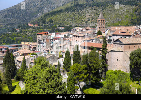 Anzeigen von Tivoli (in der Nähe von Rom) von der Villa d'Este, Italien Stockfoto