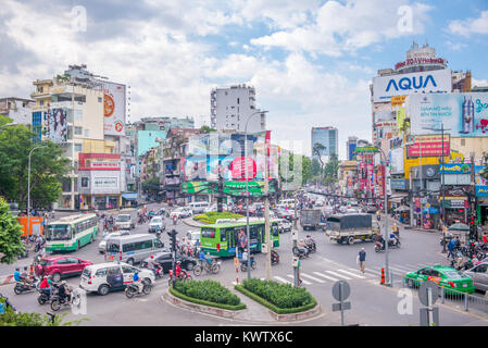 Blick auf die Straße von Ho Chi Minh City Stockfoto
