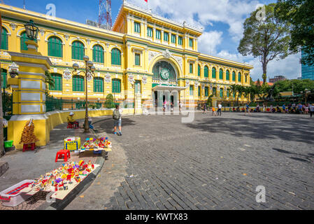 Saigon Central Post Office, ein Postamt in der Innenstadt von Ho Chi Minh City Stockfoto