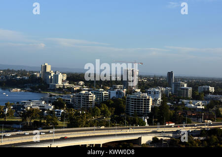 South Perth wie die hohe Kings Park Sicht Stockfoto