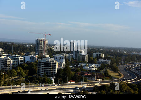 South Perth wie die hohe Kings Park Sicht Stockfoto