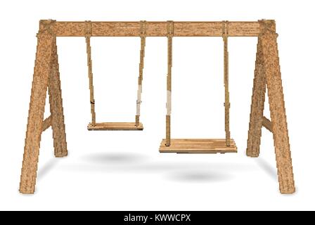 Holz- swing Vektor auf weißem Hintergrund Stock Vektor