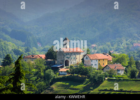 Panoramablick über Sassello Dorf in Ligurien, Italien Stockfoto