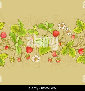 Erdbeere Vektor nahtlose Muster auf farbigen Hintergrund Stock Vektor