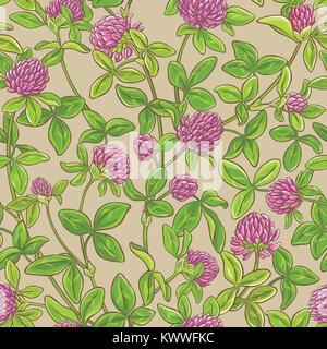 Clover blumen Vektor Muster auf farbigen Hintergrund Stock Vektor