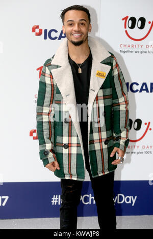 Die ICAP-Charity Tag Ankunft gehalten am 2 Broadgate - Ankunft mit: Aston Merrygold Wo: London, Großbritannien Wann: 05 Dec 2017 Credit: WENN.com Stockfoto