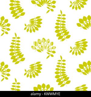 Farn grüne Blätter nahtlose Vektor Muster. Stock Vektor