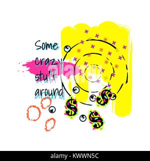 T-Shirt pop art Neon Farben Design Vector. Stock Vektor