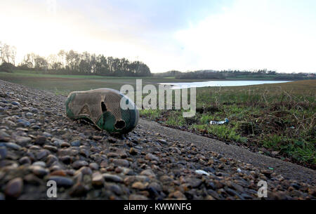 Einen allgemeinen Überblick über bewl Wasserbehälter in der Nähe von Lamberhurst, Kent, als südliche Wasser für eine Dürre ermöglichen inmitten einer Flut von Warnmeldungen und folgende Tage Regen. Stockfoto