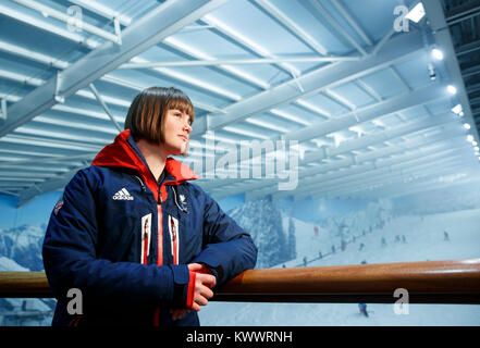 ParalympicsGB Skifahrer Millie Ritter während der ParalympicsGB 2018 Winter Olympics Alpin und Snowboard Team Ankündigung, Am Snowcenter, Hemel Hempstead. PRESS ASSOCIATION Foto. Bild Datum: Freitag, 5. Januar 2018. Photo Credit: Tim Goode/PA-Kabel. Stockfoto