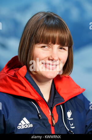 ParalympicsGB Skifahrer Millie Ritter während der ParalympicsGB 2018 Winter Olympics Alpin und Snowboard Team Ankündigung, Am Snowcenter, Hemel Hempstead. PRESS ASSOCIATION Foto. Bild Datum: Freitag, 5. Januar 2018. Photo Credit: Tim Goode/PA-Kabel. Stockfoto