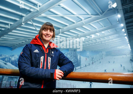 ParalympicsGB Skifahrer Millie Ritter während der ParalympicsGB 2018 Winter Olympics Alpin und Snowboard Team Ankündigung, Am Snowcenter, Hemel Hempstead. PRESS ASSOCIATION Foto. Bild Datum: Freitag, 5. Januar 2018. Photo Credit: Tim Goode/PA-Kabel. Stockfoto