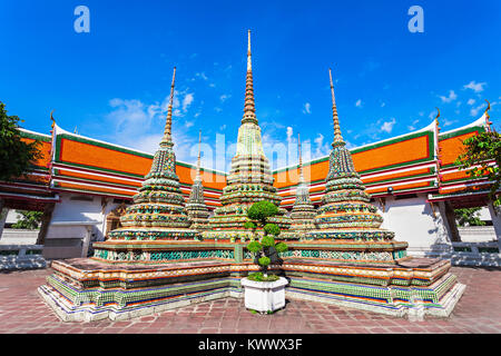 Phra Chedi Rai in Wat Pho buddhistische Tempelanlage in Bangkok, Thailand Stockfoto