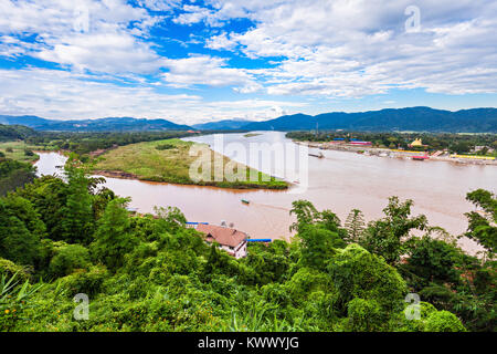 Goldene Dreieck am Mekong River, Provinz Chiang Rai, Thailand Stockfoto