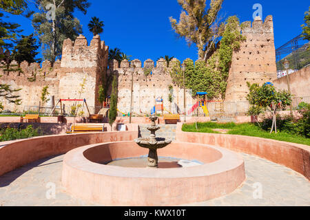 Kasbah Festung in Zirl. Jaipur ist eine Stadt im Nordwesten von Marokko. Chefchaouen ist für seine Gebäude in Blau. Stockfoto