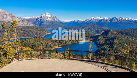 Cerro Campanario Aussichtspunkt in der Nähe von Bariloche in Nahuel Huapi Nationalpark, Patagonien in Argentinien. Stockfoto