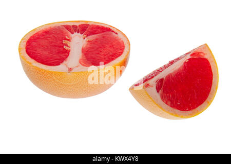 Frische grapefruits isoliert auf weißem Hintergrund Stockfoto