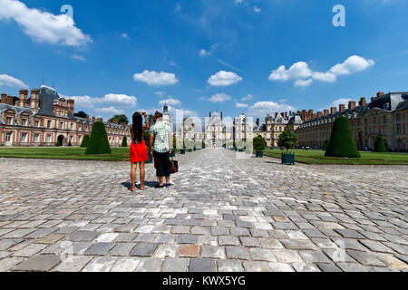 Der Wald von Fontainebleau oder Château de Fontainebleau, Stockfoto