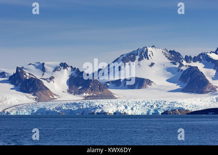 Wagonwaybreen/Wagonway Gletscher mündet in Magdalenefjorden in Albert ich in Spitzbergen/Svalbard, Norwegen Land Stockfoto