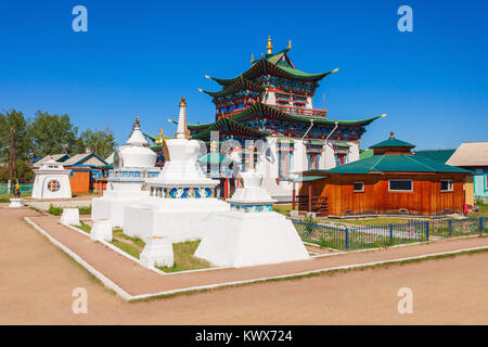 Ivolginsky datsan ist der buddhistische Tempel in der Nähe von Ulan-Ude Stadt in Burjatien, Russland Stockfoto
