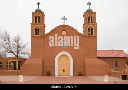 Die Altstadt von San Miguel Mission, Socorro, New Mexico Stockfoto