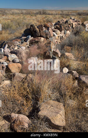 Fort Mauerreste, Fort Craig National Historic Site, Socorro Büro des Land-Managements, New Mexico Stockfoto