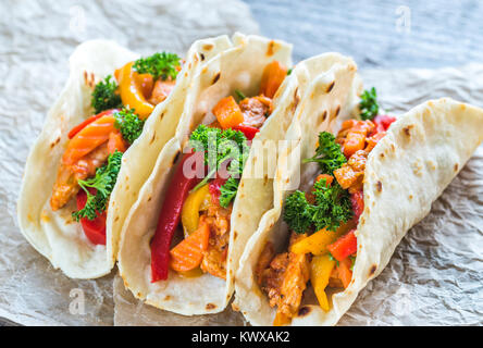 Ein Hähnchen-taco Stockfoto