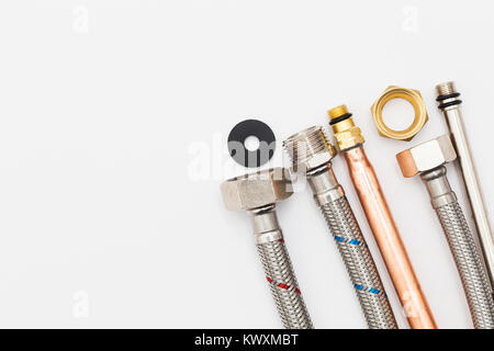 Wasserleitungen, Kupfer und flexibel Stockfoto