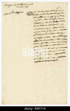 Minute de Lettre de Napoléon Ier au Prince Eugène-Archives - Nationales-AF-IV-86 Stockfoto