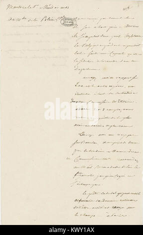 Minute d'une Lettre de Napoléon Ier à Joseph Fouché - Archiv Nationales-AF-IV-867 Argentan 11 - (1) Stockfoto