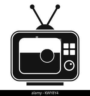 Fußball Match am TV-Symbol, einfachen Stil Stock Vektor