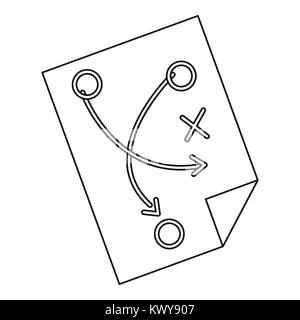 Fußball Taktik Symbol, outline Style Stock Vektor