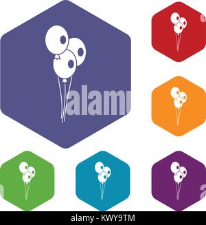 Hochzeit Ballons Icons set Stock Vektor