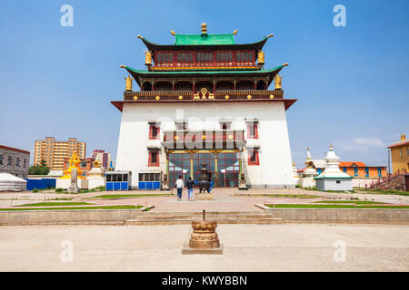 Die gandantegchinlen oder Gandan Kloster ist ein chinesischer Stil tibetisch-buddhistischen Kloster in der mongolischen Hauptstadt Ulaanbaatar Stockfoto