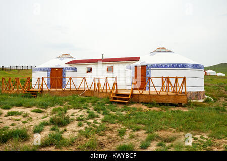 Traditionelle mongolische Jurte im Zentrum von Ulaanbaatar, Mongolei Stockfoto