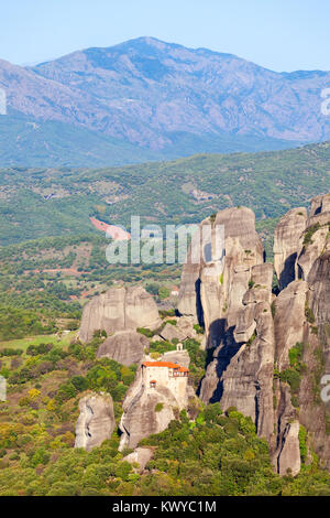 Das Kloster des Hl. Nikolaus Anapausas von Meteora. Meteora ist einer der größten integrierten Komplexe von orthodoxen Klöstern in Griechenland. Stockfoto