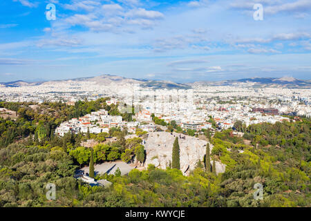 Athen Antenne Panoramablick von der Athener Akropolis in Griechenland Stockfoto